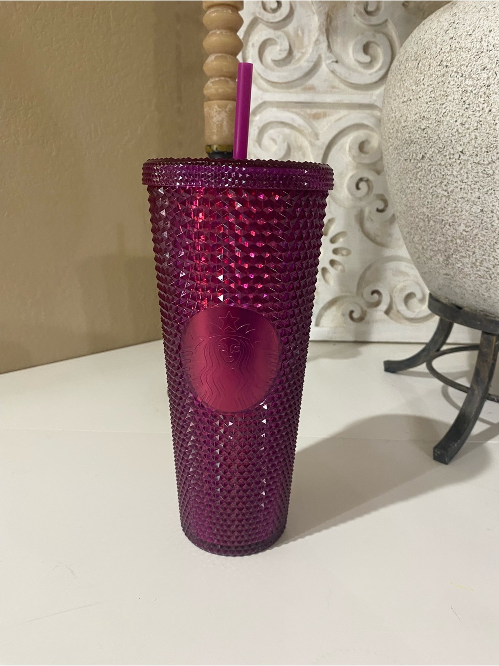 Starbucks Magenta Studded Reusable Tumbler with Straw